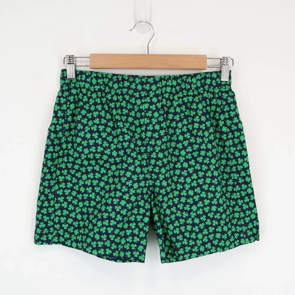 NWT J.Crew Crewcuts Boys' Clover Boxers Navy Green Bright Clover Size XL 12-14